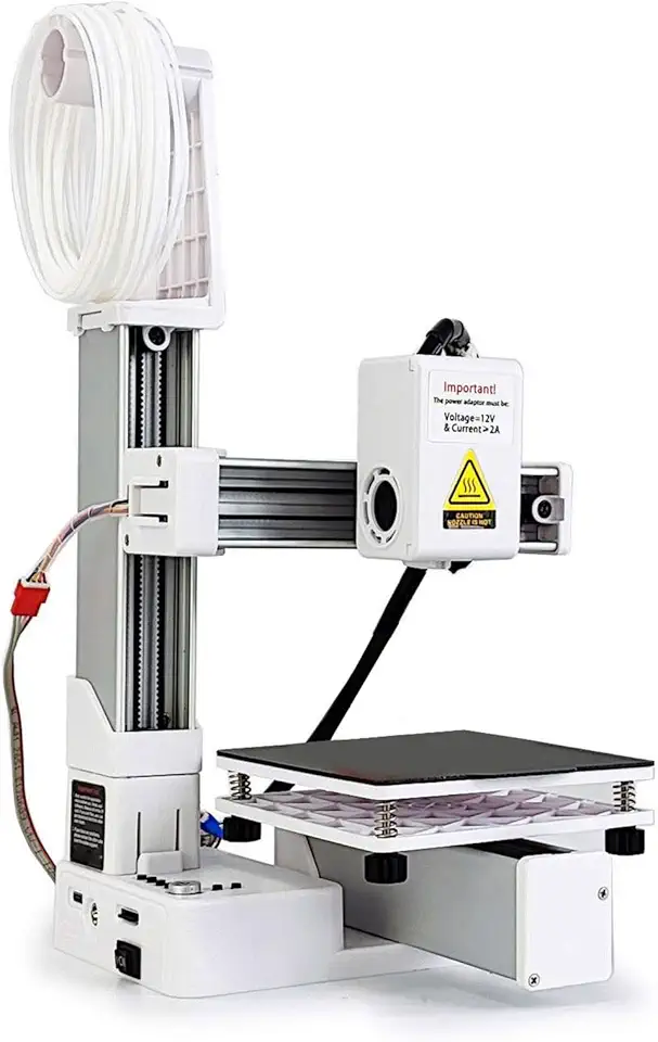 Impressora 3D Mini, Abs Totalmente Montada Com Bico de Metal e Impressora 3D para Iniciantes Com Resolução de Alta Camada de 0,05 Mm Com Filamentos Pla e Tpu de 1,75 (WHITE)