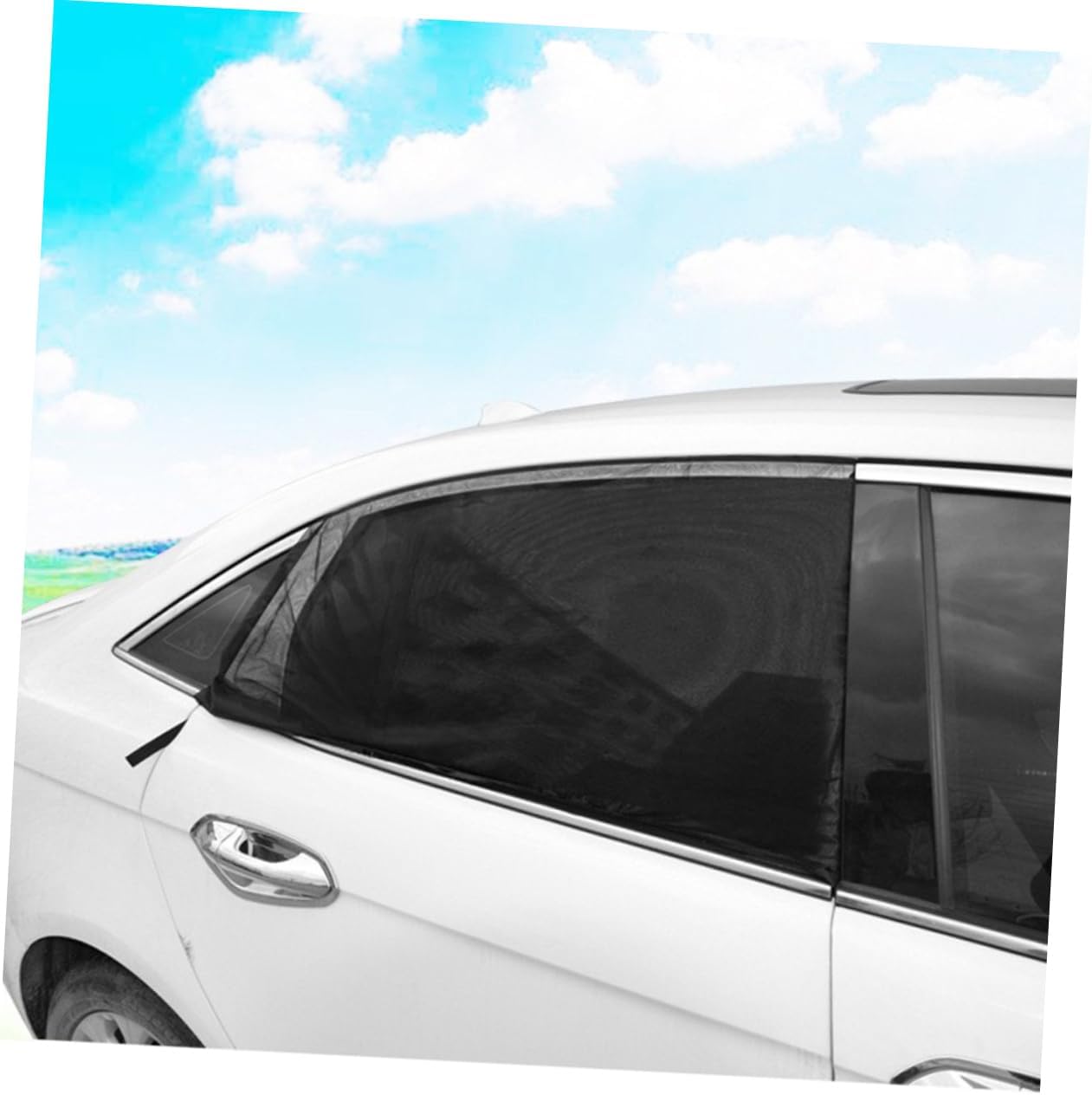 Ciieeo 4pcs Car Window Curtain Summer Sunscreen Shades for Front and Rear Windows Easy Installation Protection Privacy Shield for Outdoor Car Use