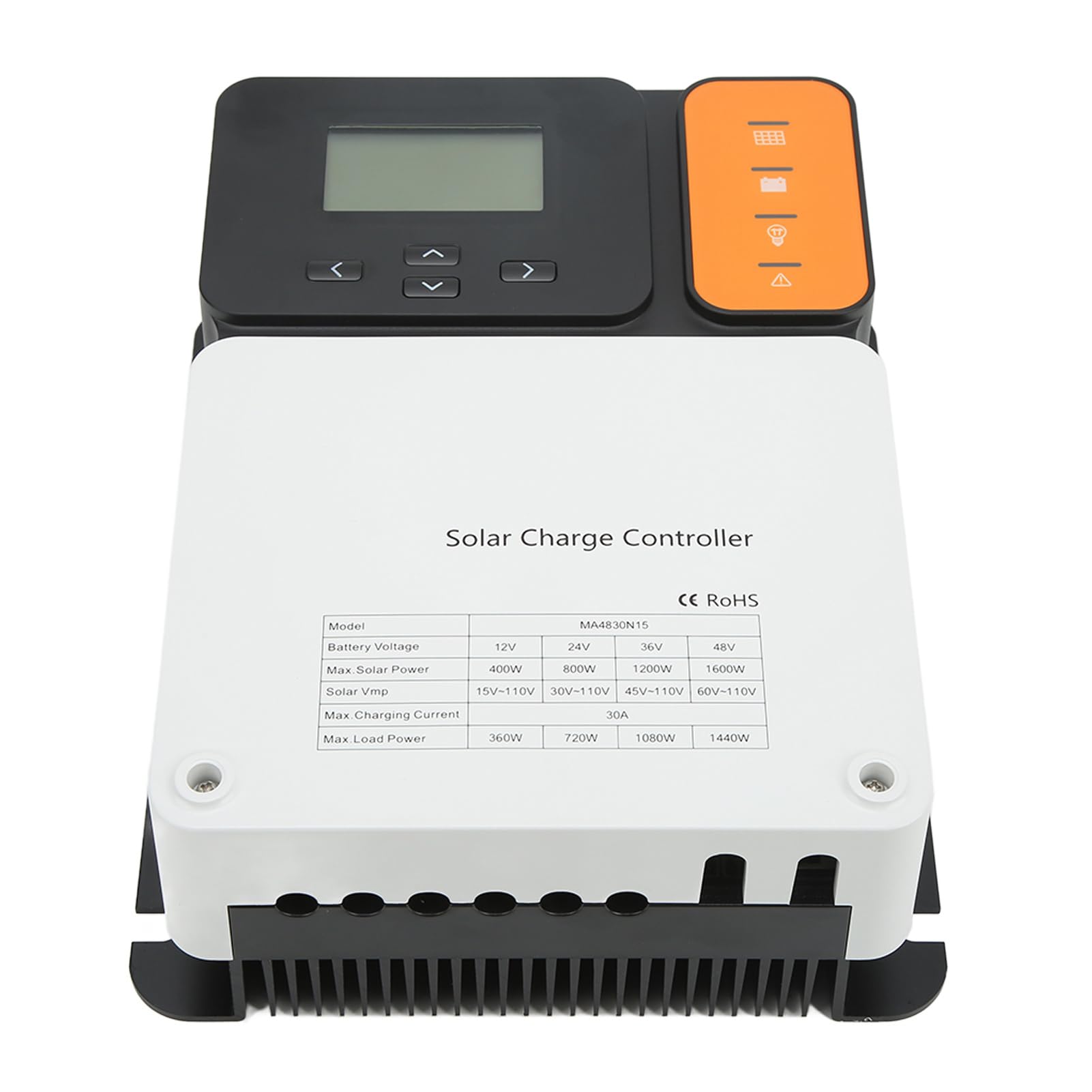 Ejoyous Kontroler ładowania Słonecznego MPPT 30A Regulator Panelu Słonecznego ze Stopu Aluminium do Systemów 12 V 24 V 36 48 , Wejście PV 150 , Przechowywanie Danych Przez 300 Dni, Użytkowanie RV