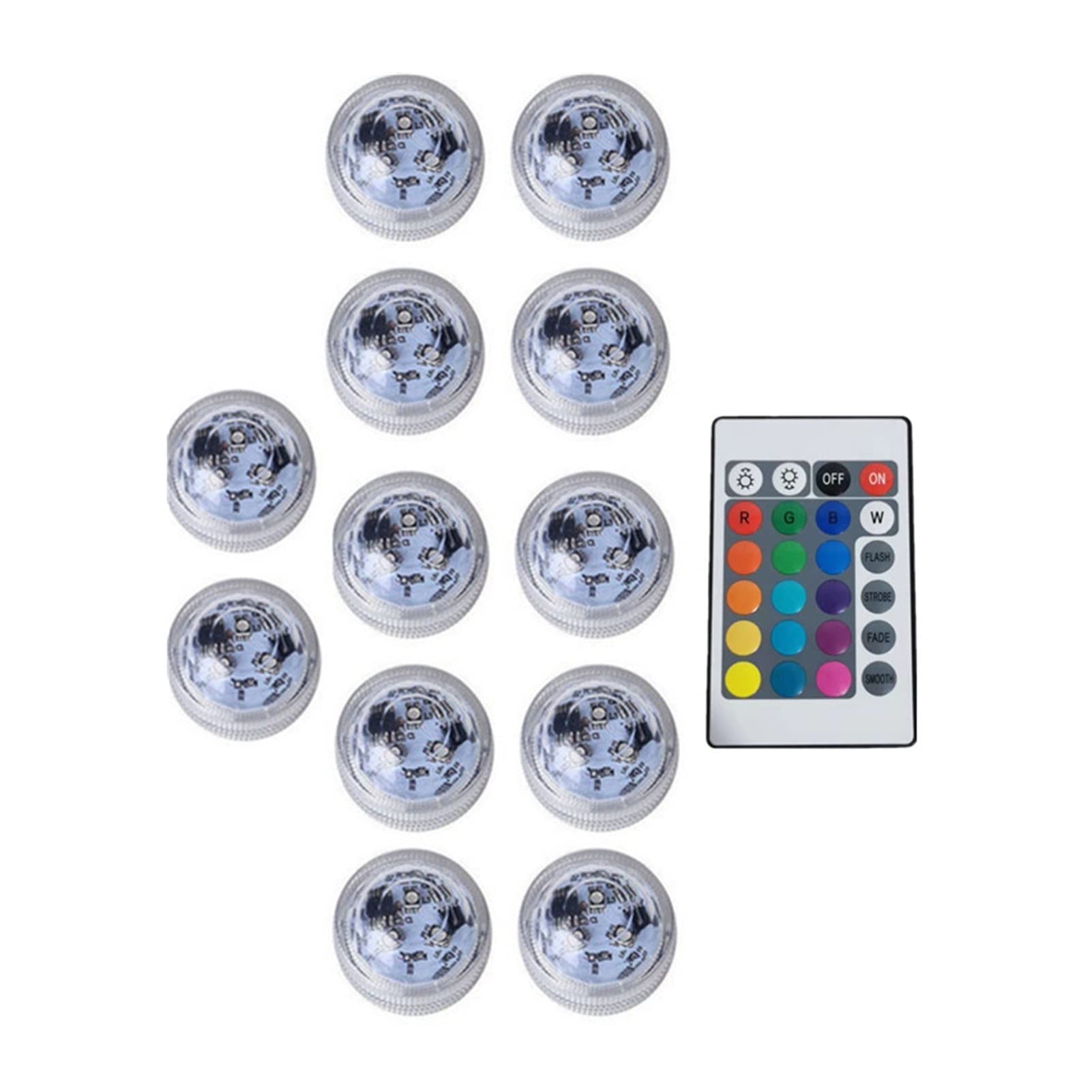 Gcroet 12 STKS Sunderwater LED Verlichting Mini Wit Batterij