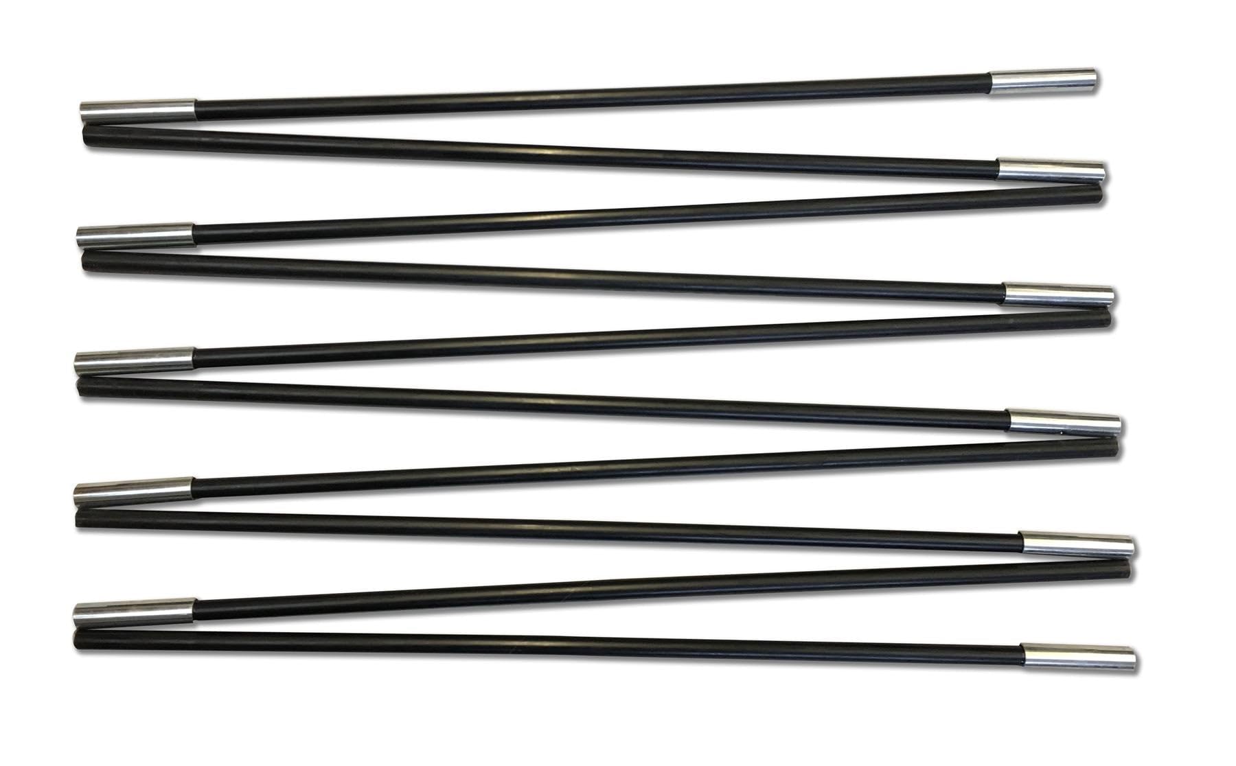 TentSpares - Coleman Meadowood 4L Tent, Black Coded Fibreglass Main Pole Run, Durable Tent Poles Replacement for Camping