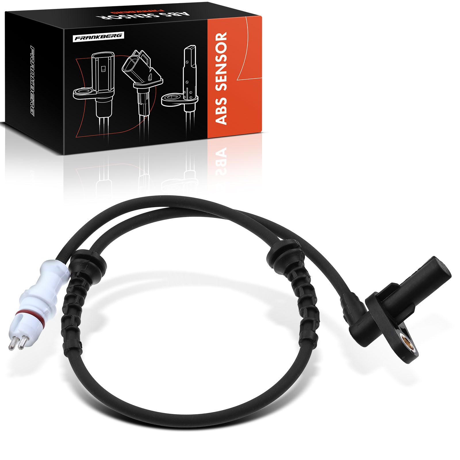 Frankberg Capteur de vitesse de roue ABS avant gauche droit 8200186294 | Compatible avec: Clio II BB CB, K.a.n.g.o.o KC0/1, Thalia II LU, Clio II boîte/hayon SB0/1/2, Twingo I C06