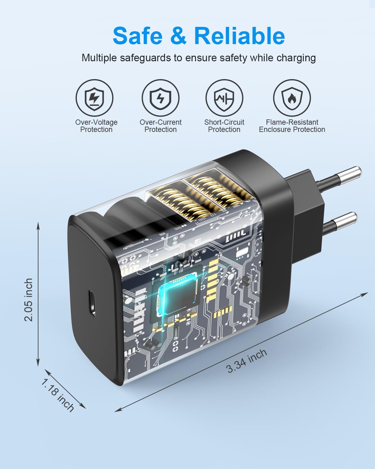 Caricatore per Samsung 45W Caricabatterie USB C