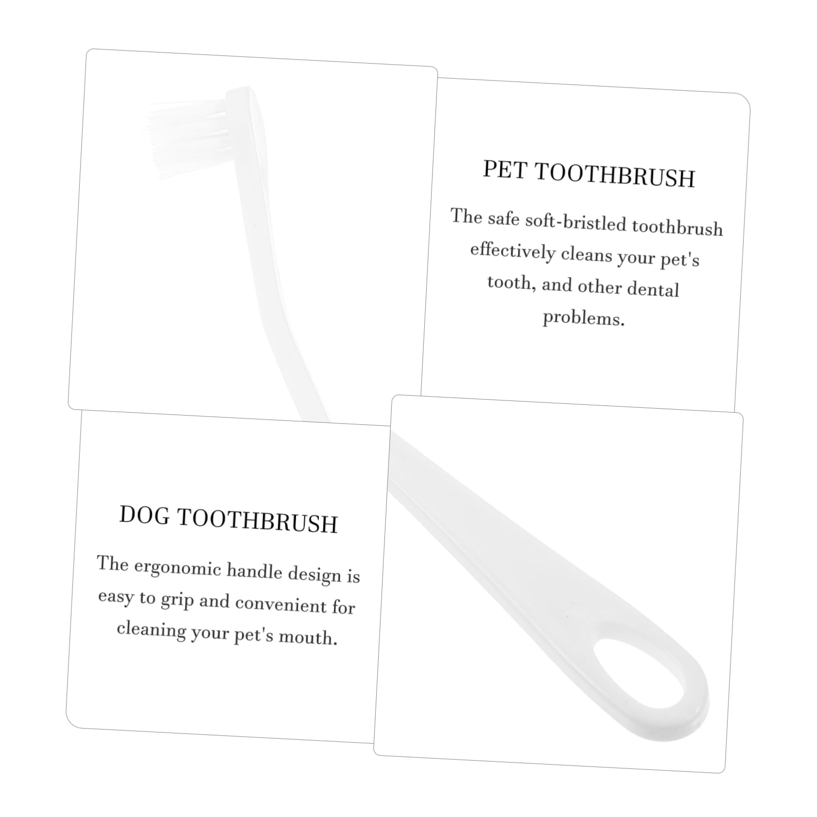 FONDOTIN Pet Toothbrush Dog Tooth Brush Puppy Tooth Brushing Portable Single-Head Oral Cleaning Brush