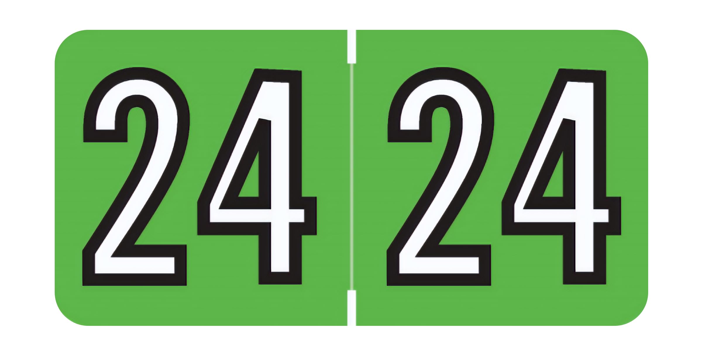 2024 Year Stickers, Doctor Stuff 2024 Chart Stickers, Green/Black Color Coded, Barkley FYBAM Style, USA Made Year Labels for End Tab File Folders, 500/Roll, 1 Roll, 3/4" x 1-1/2"