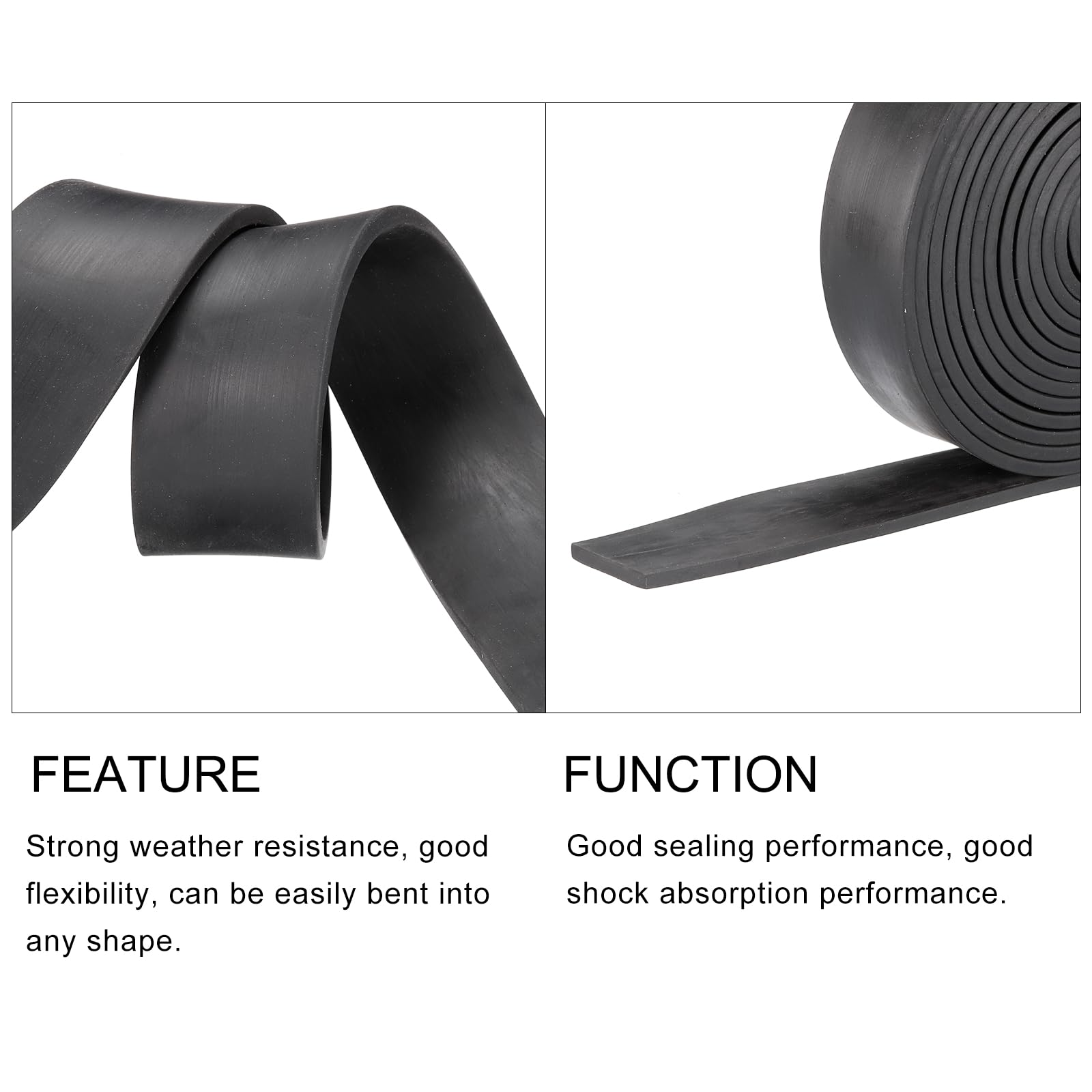 METALLIXITY Solid Rubber Strips (78.74" L x 1.57" W x 0.2" T) 1Pcs, Rubber Neoprene Sheet Rolls - Image 4