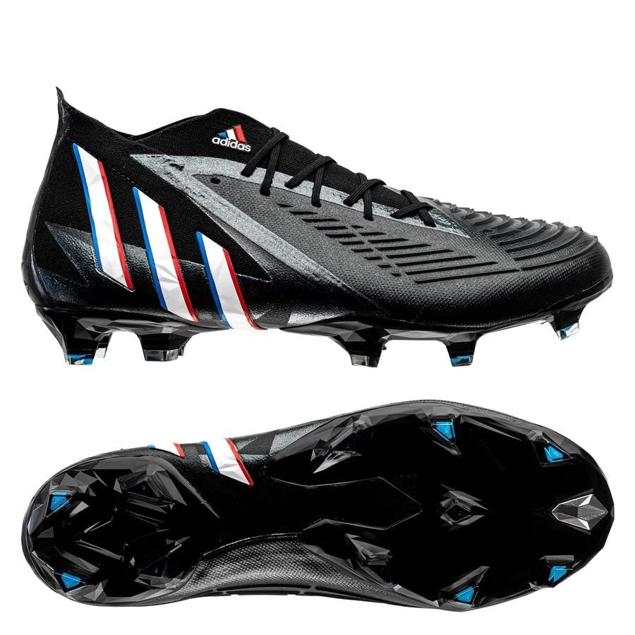 adidas Predator Edge.2 FG Soccer Shoes 7.5,CORE Black/FTWR White/Vivid RED