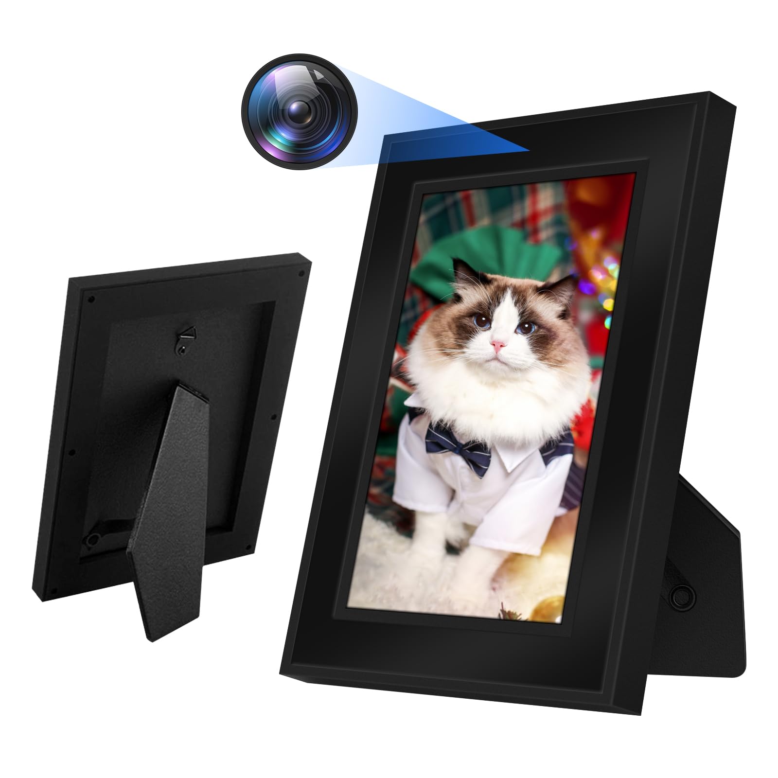 Heygocam Black Security Camera, Hidden Camera Picture Frame, 1080P Spy Cam Photo Frame, Mini Portable Nanny Camera, No Wifi, For Indoor Outdoor Surveillance
