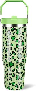 30 oz St Patricks Day Tumbler with Lid and Straw, Green Shamrock Tumbler Insulated Coffee Travel Mug Cup Water Bottle St. Patrick's Day Gifts for Adults Women Men Coworkers Friends & Family