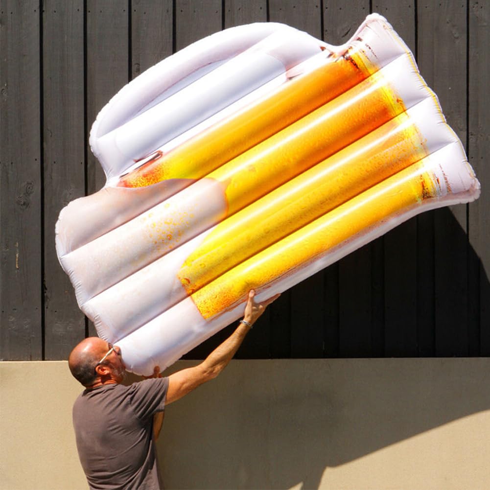 Flotting pour la piscine - lit gonflable pratique confortable pour les piscines, pour le plaisir et le repos pour les vacances pour adultes | Piscine gonflable en forme de bière, stands de hamac pour