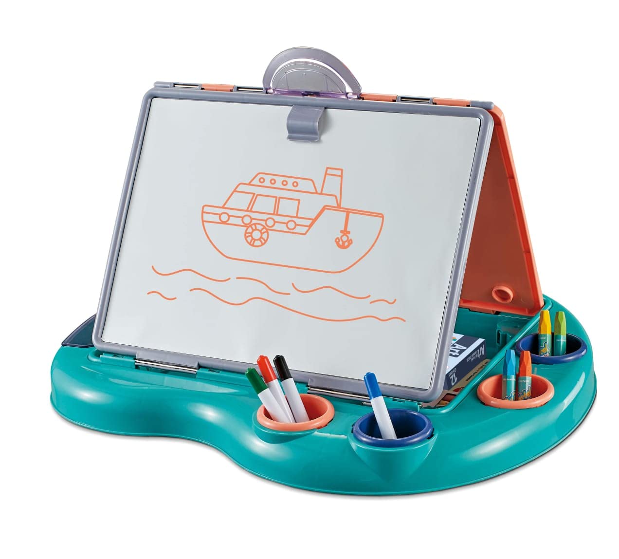 42 Pcs Drawing Kit for Kids Adults Art Set with Double Sided Trifold Easel, Colorful, Erasable Writing Pads,Magna Doodle Scribble Board with Colorfull Crayons Set Drawing Artboard