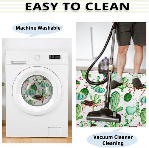 Miniatura 5 de Lindos camellos - Alfombra de área de cactus para dormitorio, sala de estar, 4.8 x 6.6 pies, suave y esponjosa, alfombra para interiores,