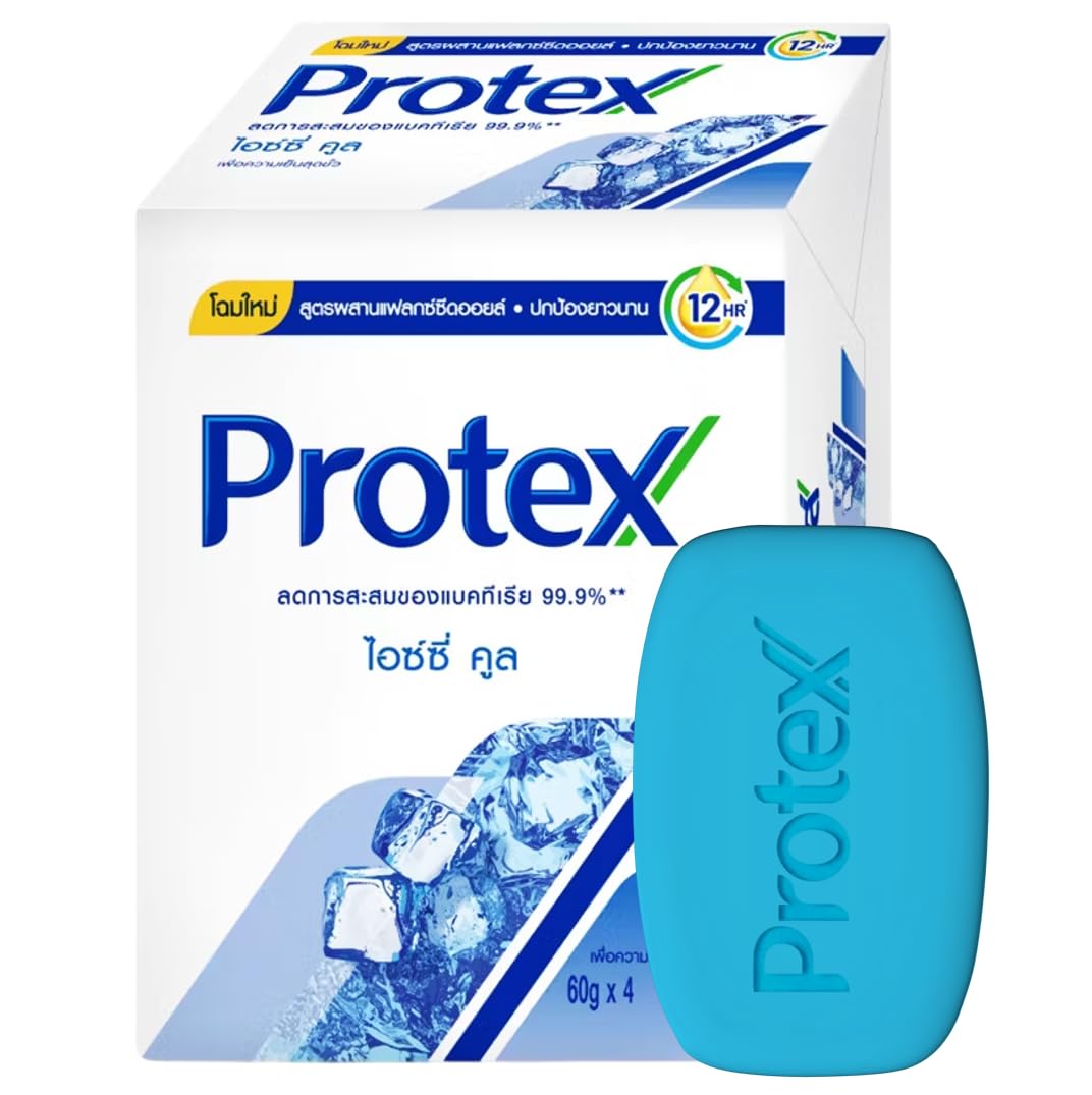 Icy Cool Bar Soap (Pack of 4) Compatible With Protex, Menthol Max Cool, Flaxseed Oil Extracted,2.11 oz./60g.