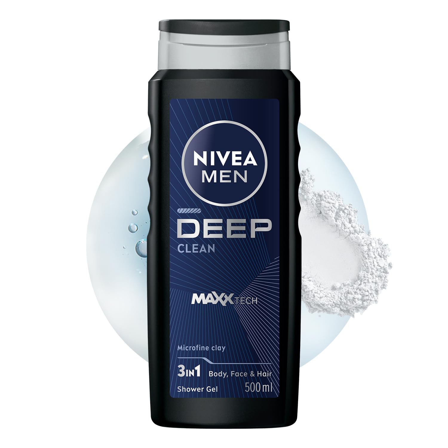 NIVEA MEN Erkek Deep Darkwood Banyo ve Duş Jeli 500 ml,Derinlemesine Temizlik,Bakımlı Cilt,Vücut,Yüz ve Saç İçin,Ferah Koku,Aktif Karbon