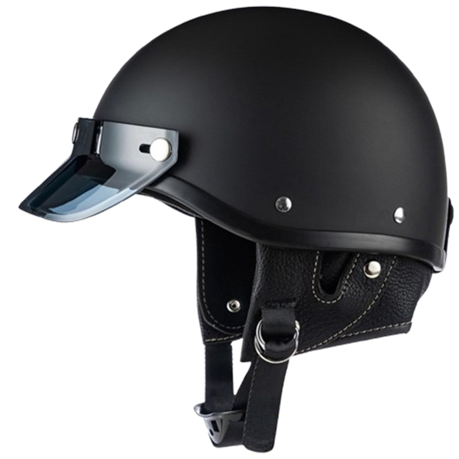 Niemiecki kask motocyklowy w stylu vintage, z krawędzią, wbudowana osłona przeciwsłoneczna, regulowany pierścień w kształcie litery D, dopuszczony ECE, dla dorosłych, mężczyzn, kobiet, cruiser, skuter
