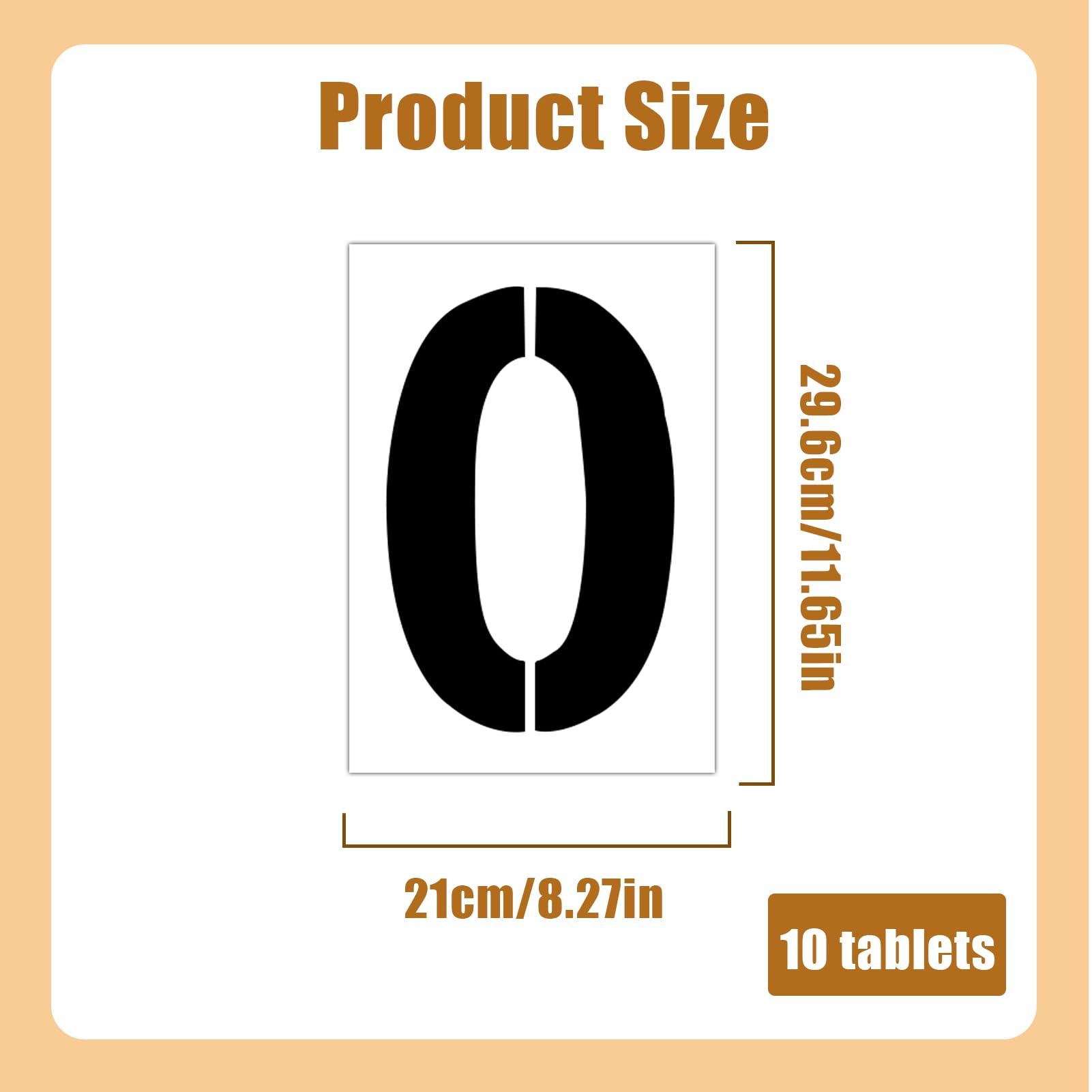 Pochoirs à chiffres grands formats 30 cm, lot de 10 pochoirs à chiffres 0-9, réutilisables, adaptés à la peinture et à la décoration DIY, pochoirs à peinture - 3