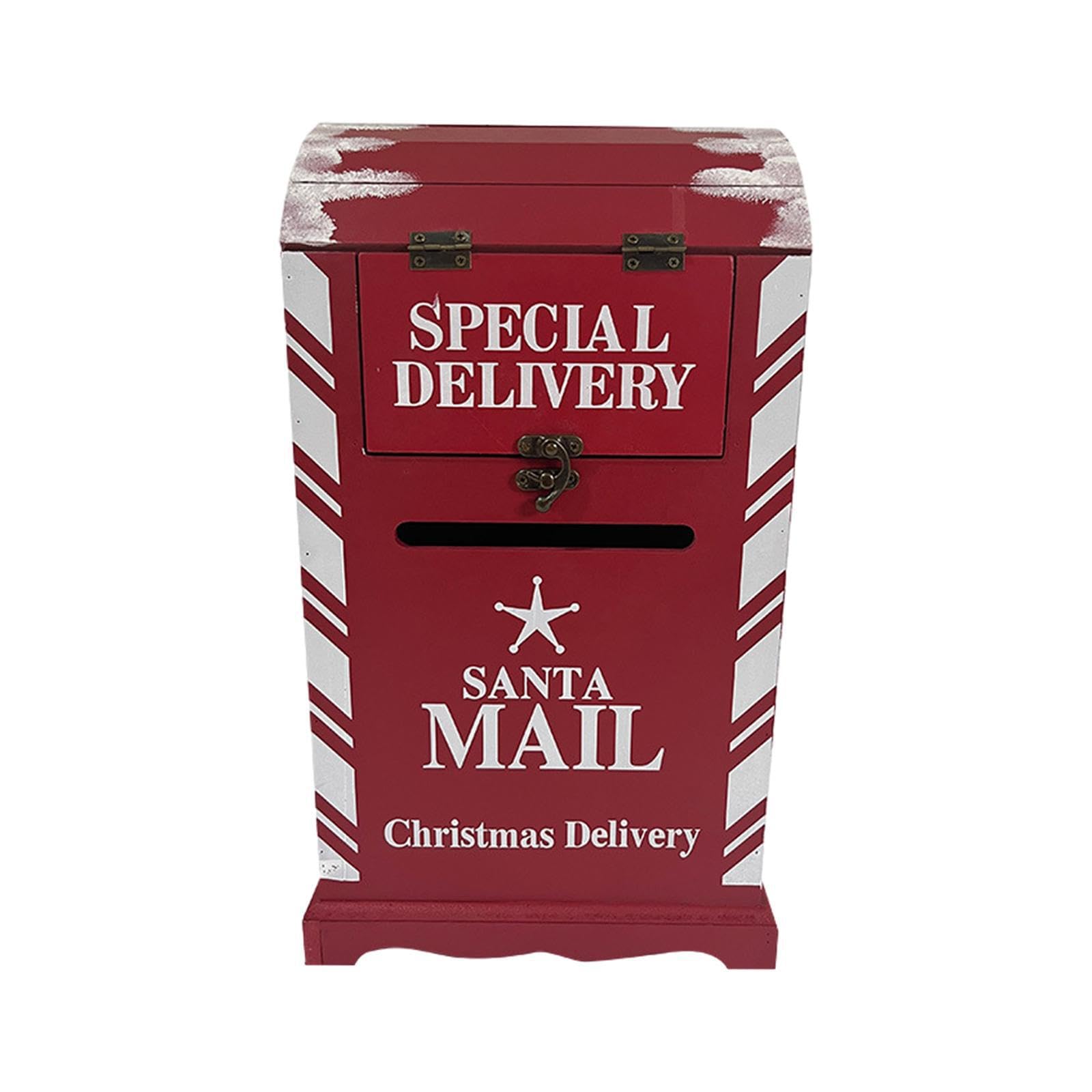 PIXZCSA Traditional Santa Mailbox Post Box Christmas Letters Ornament Collect Santa Wishes And Spread Joy During Festive Season Delivery Postbox For Indoor