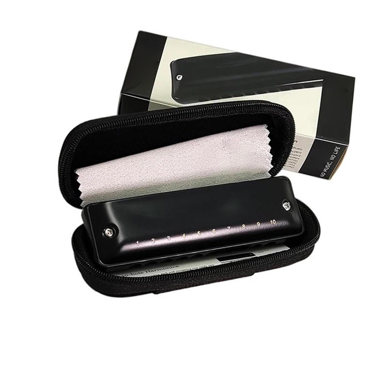 Zestaw Harmonijkowy Harmonijka Diatoniczna 10 Otworów Blues Harp Żywica Grzebień Organ Ustny, Profesjonalna Harmonijka Zewnętrzne Instrumenty Muzyczne(Blues-Bb)