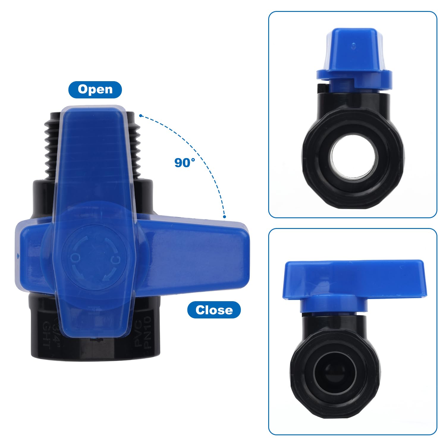 Sourcing Map Kit 2 Rubinetti Per Canna Pioggia Con Raccordo 3/4 GHT E Nastro Sigillante - 4