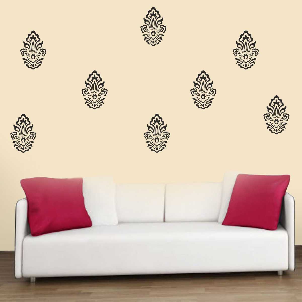 Wall Attraction Mandala Motifs Set of 8 Wall Stickers for Living Room, Bedroom, Office (Color - Black Matte Finish Colored PVC Vinyl Size -55cm X 40cm) (B07CNQGBSS) Amazon Price History, Amazon Price Tracker