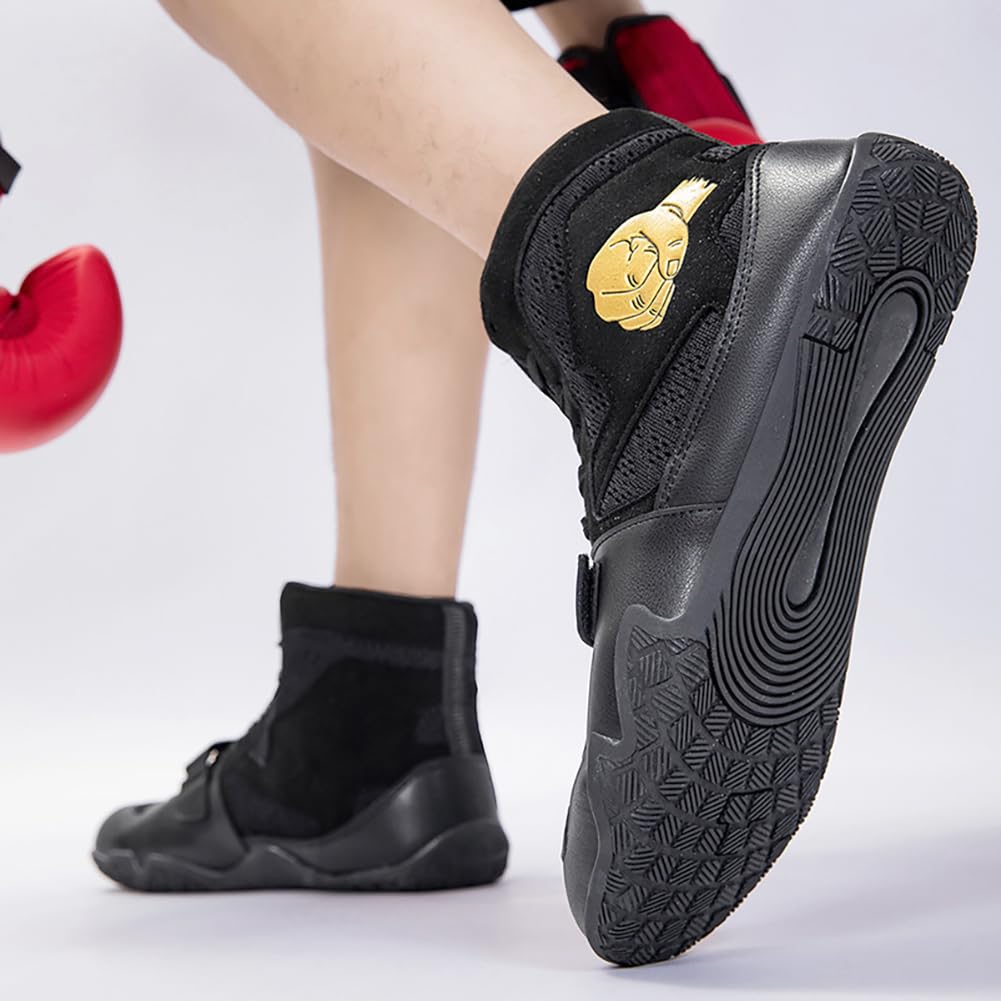 Męskie damskie buty treningowe Mid-Top, regulowana cholewka do owijania, antypoślizgowa ultracienka gumowa podeszwa, wygodne buty bojowe, pełne rozmiary
