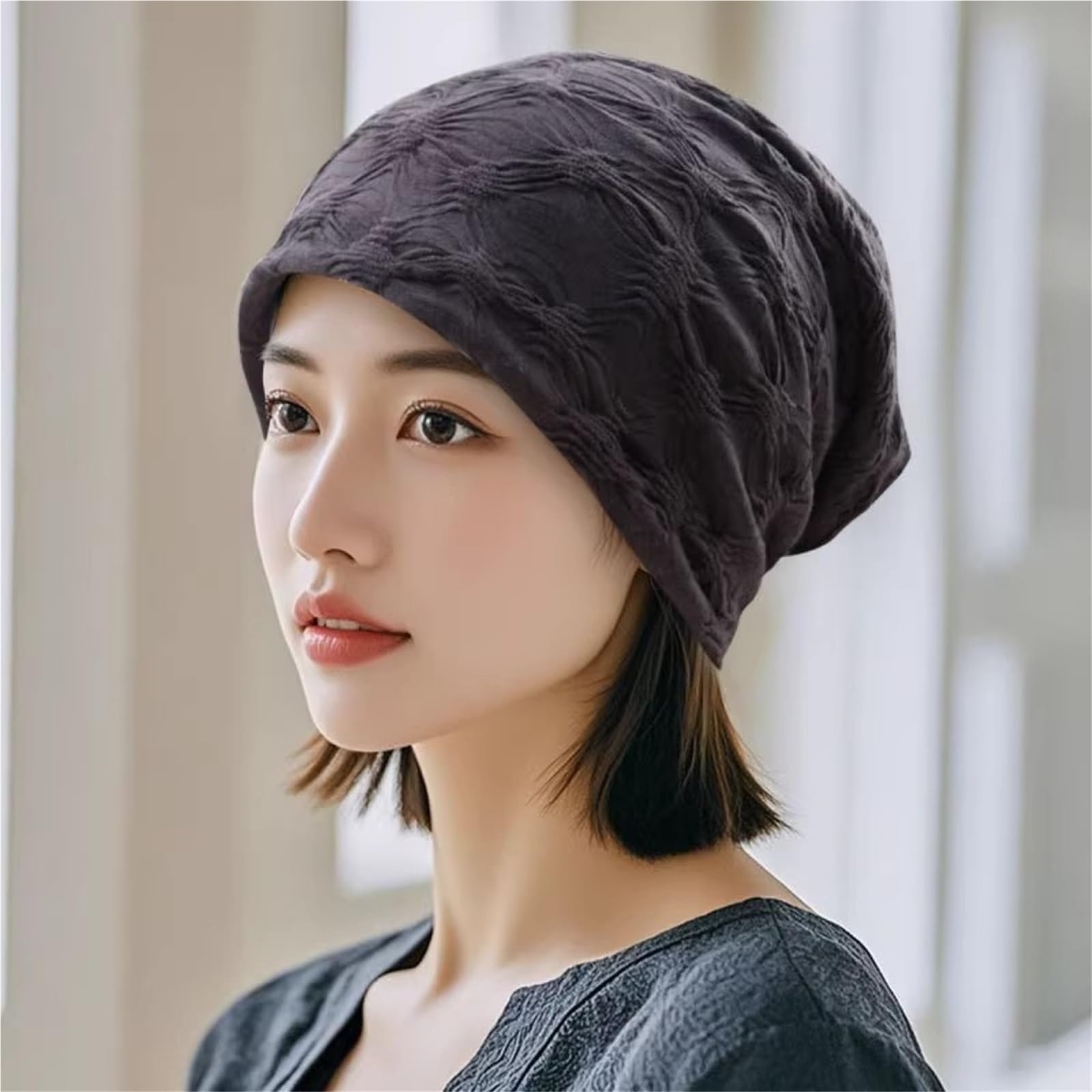 ZTHYSHOZ Women's Wig Short Hair Wig Integrated Hat For Easy Styling Changes, Suitable For Various Occasions(Gris)