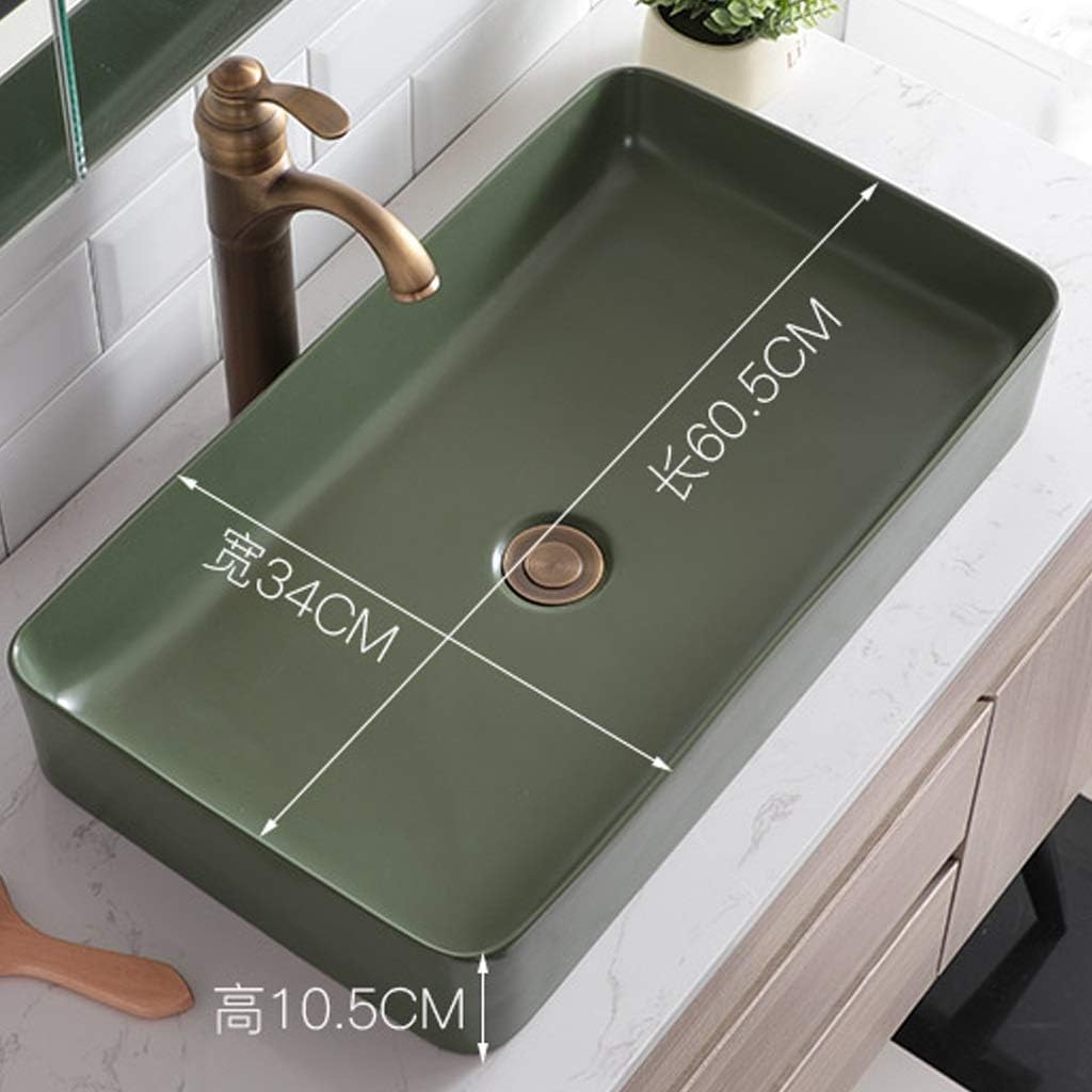 Pedestal Sinks Bathroom Sinks Black Square Wash Basin Simple Bathroom Sink Home Above Counter Basin Matte Glaze Gift
