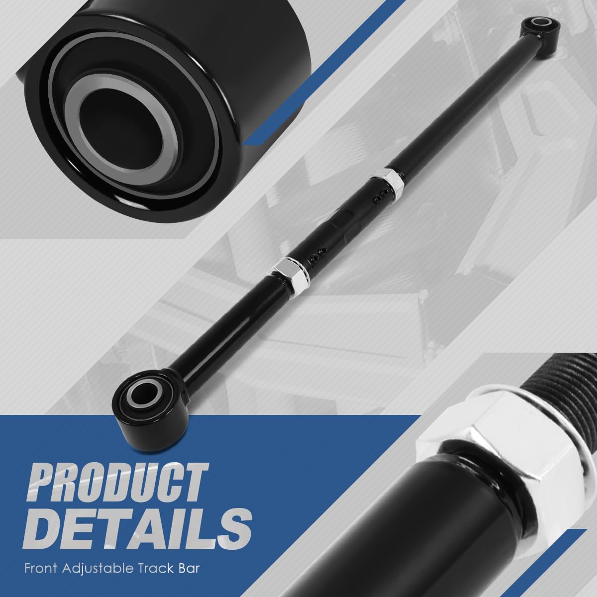 Auto Dynasty [2-6" Lift Range] Front Upper Adjustable Track Bar Suspension Kit Compatible with Ford Excursion F-Series 1999-2005, Steel, Black Powder Coated