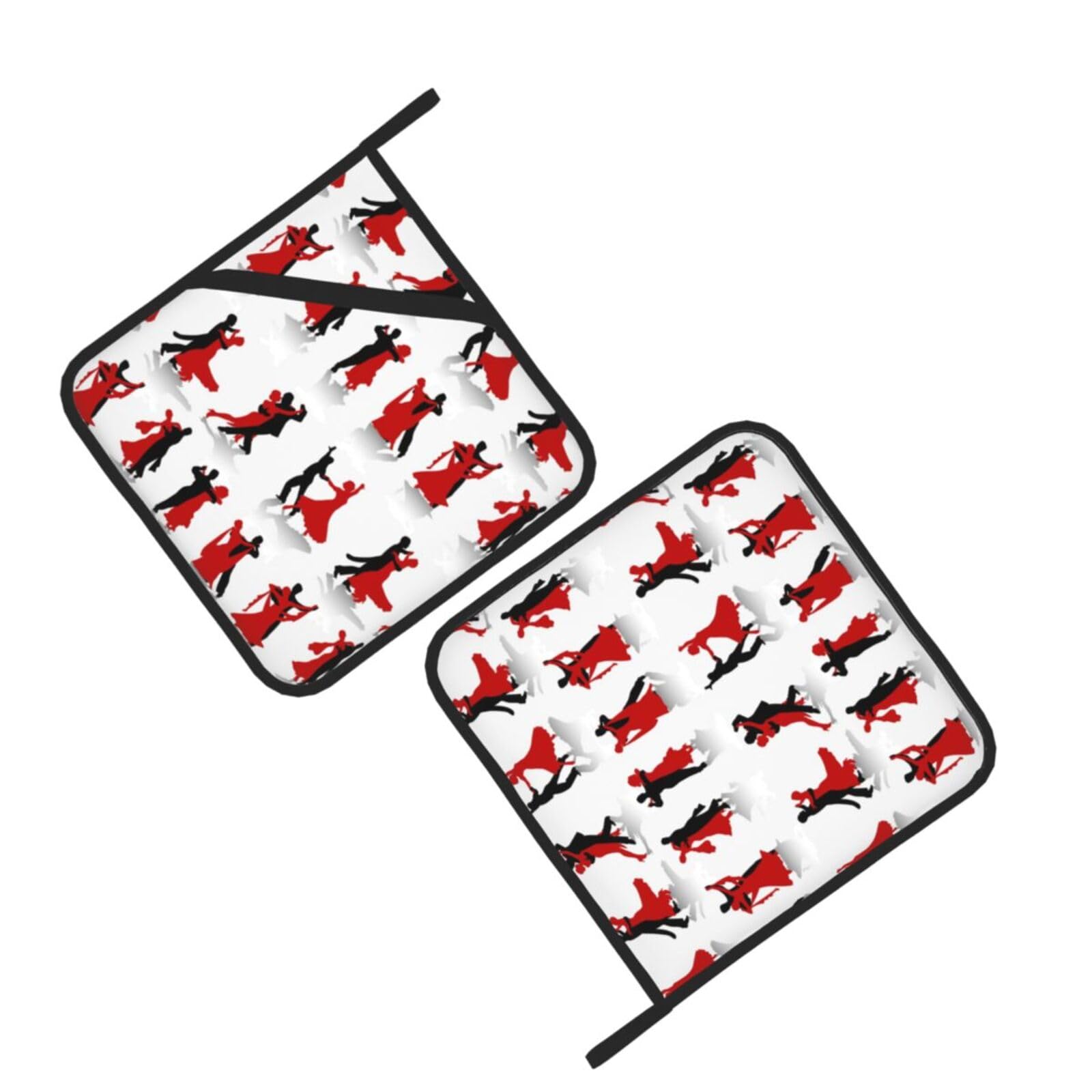 Ballroom Dance Printed Oven Pot Holders Set of 2 Pcs Heat Resistant Kitchen Microwave Potholders for Cooking Baking Grilling
