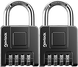 Code 4 Digit Padlock - Weatherproof Heavy Duty Portable 7mm Shackle Padlock for Gates, Fences, Lockers, Sheds, Cabinets - Pack of 1, Black