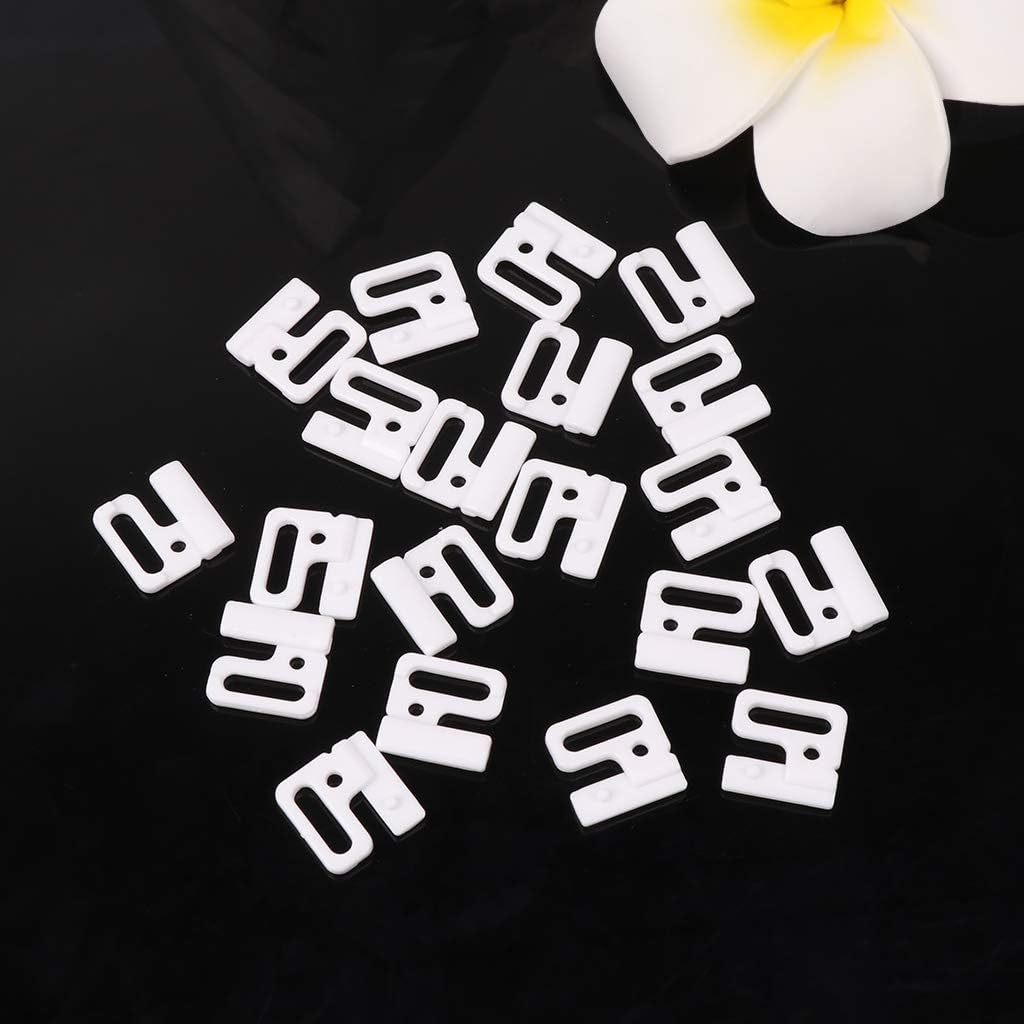 10 x Craft Plastic Rec Tap Hooks & Clasp Sewing On Swimsuit Bra BK14 - Image 3