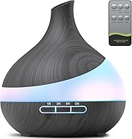 HJTHJT 500ml Essential Oil Diffuser with Remote Control, 14-Color LED Night Light, 2 Mist Modes - Humidifier for Bedroom, Yoga, Spa Relaxation
