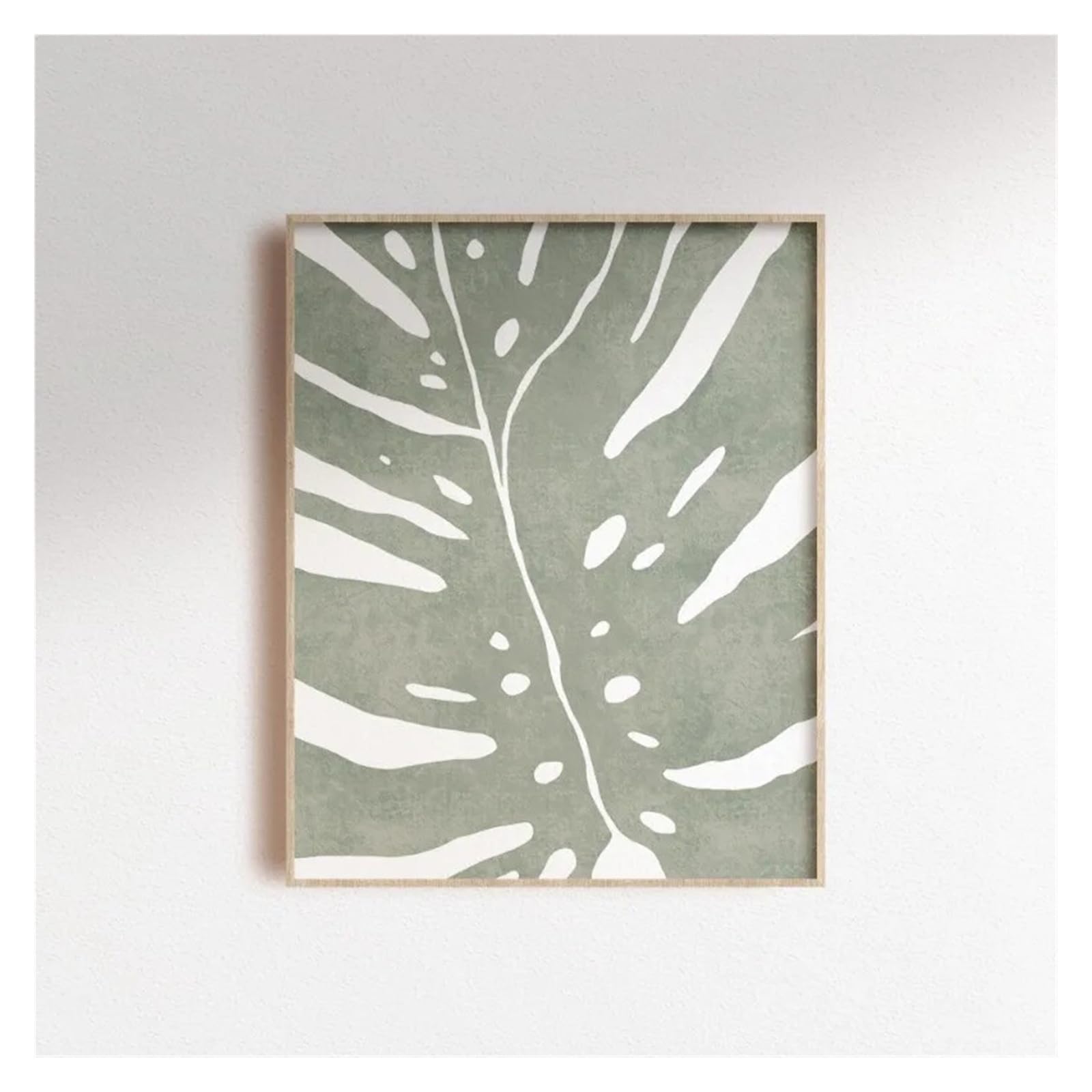Wall Art Canvas Prints Plant Sage Green Tropical Leaves Poster Minimalist Botanical Leaf Illustration Canvas Painting Unframed(A,40X50cm)