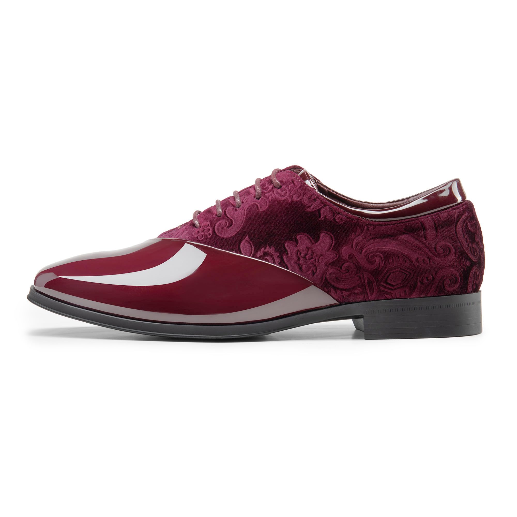 Bruno Marc Scarpe da smoking da uomo, classiche, in velluto, con lacci, stile Caden Oxford