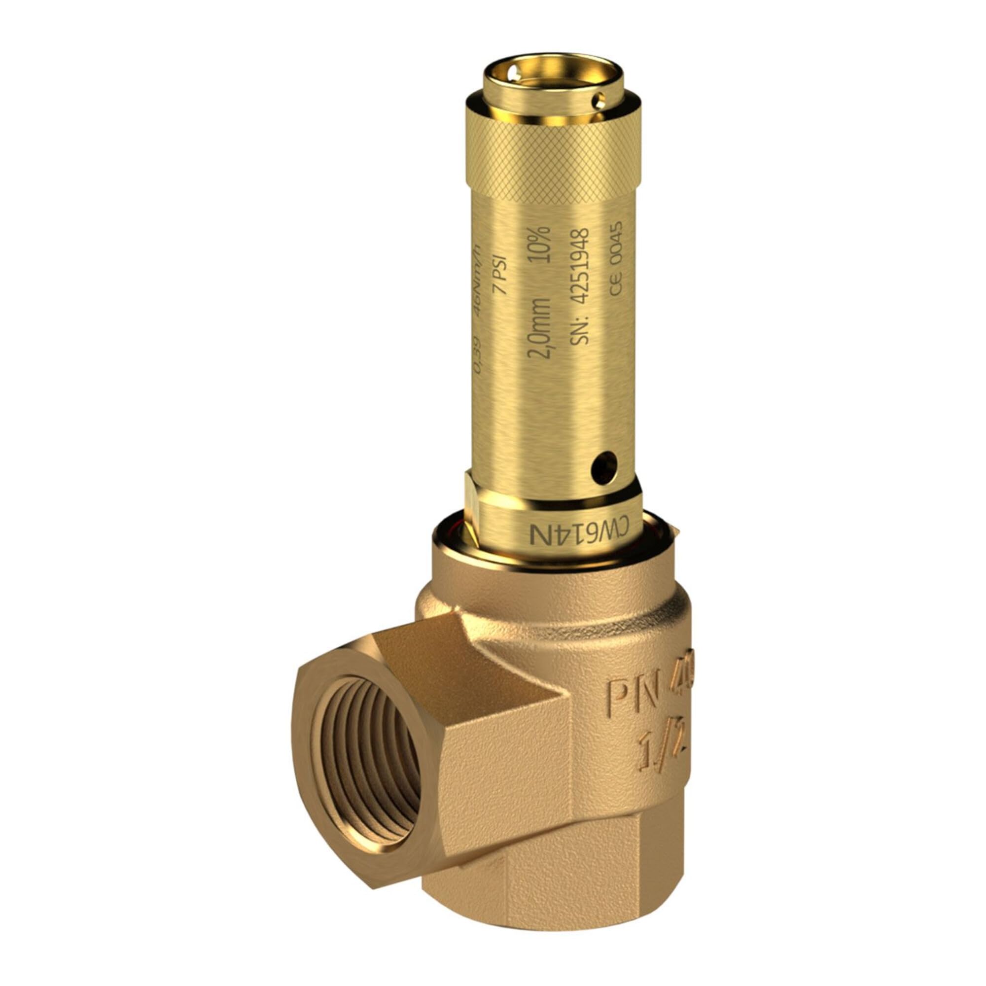 RIEGLER 105508-222.07-0,2 Eck-Sicherheitsventil, Sattdampf, G 1 1/2, Ansprechdruck 0,2 bar, 1Stk