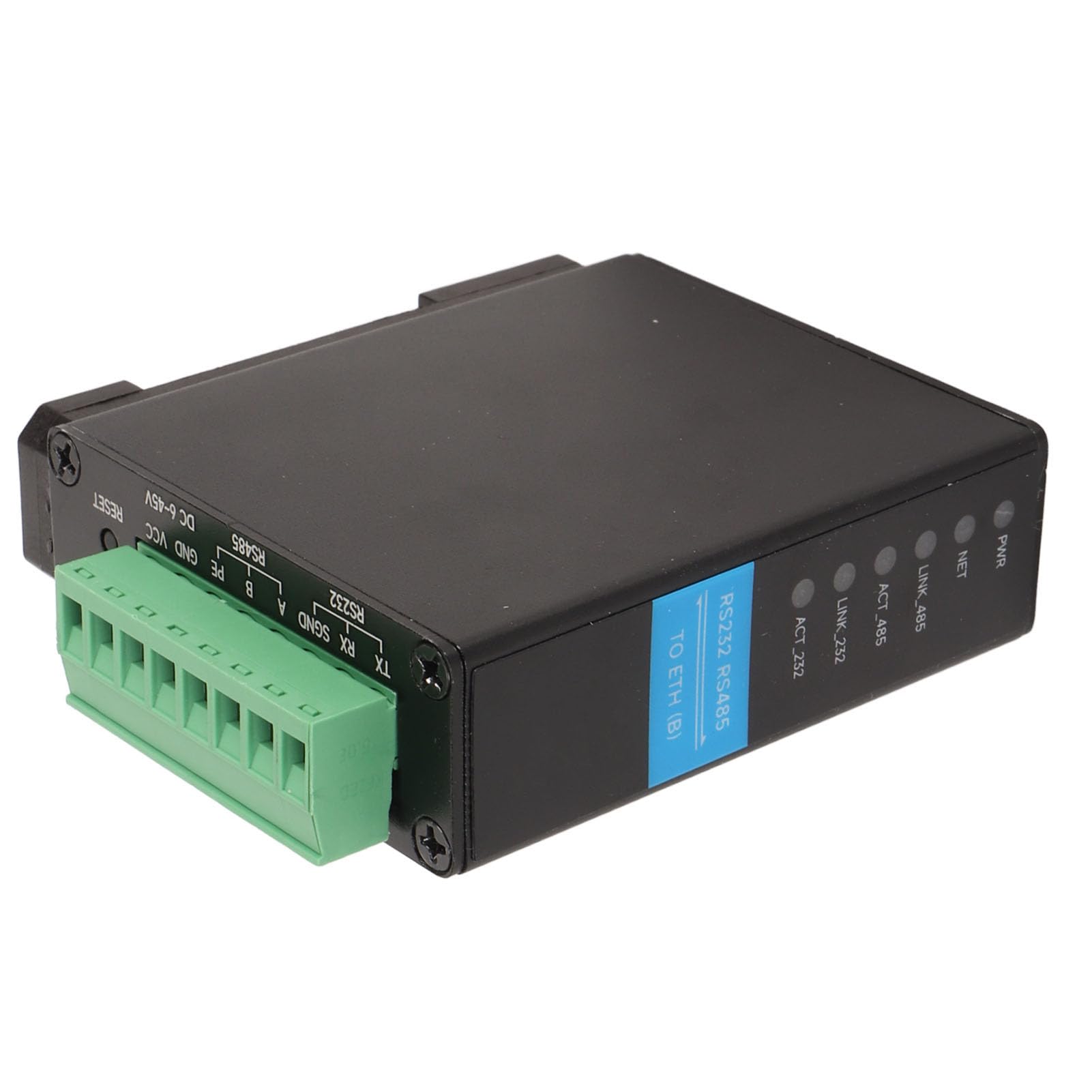 Ausla RS485 na RJ45 Serwer Szeregowy, Dwa Kanały, Montaż na Szynie