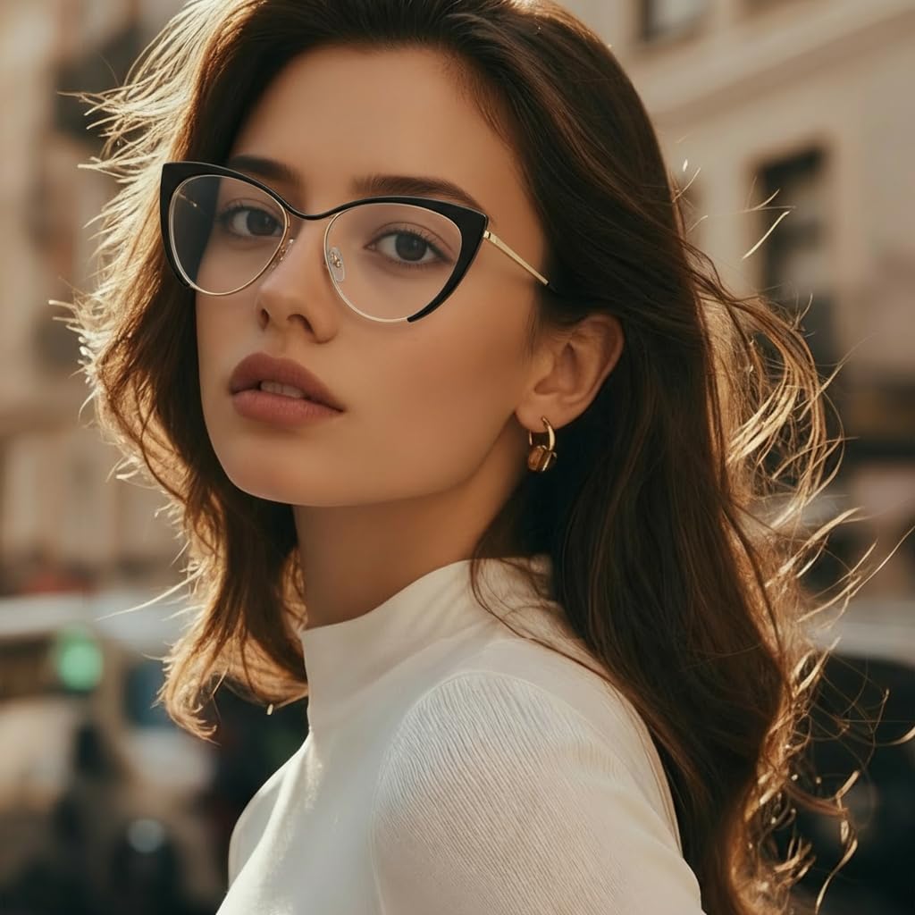 Cat Eye Blue Light Glasses for Women, Stylish Vintage Lightweight Women Eyeglasses, Anti-fatigue Anti-Glare Eyewear - Image 7