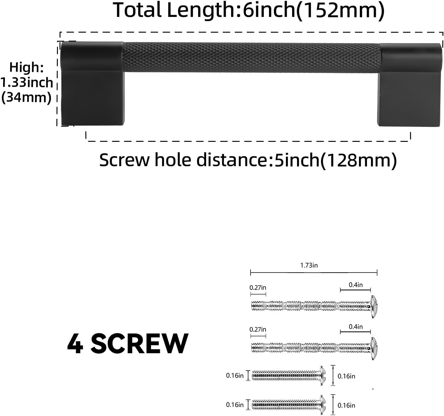 10 Pack 5 Inch(128mm) Matte Black Cabinet Handles Black Kitchen Cabinet Pulls Kitchen Cabinet Hardware