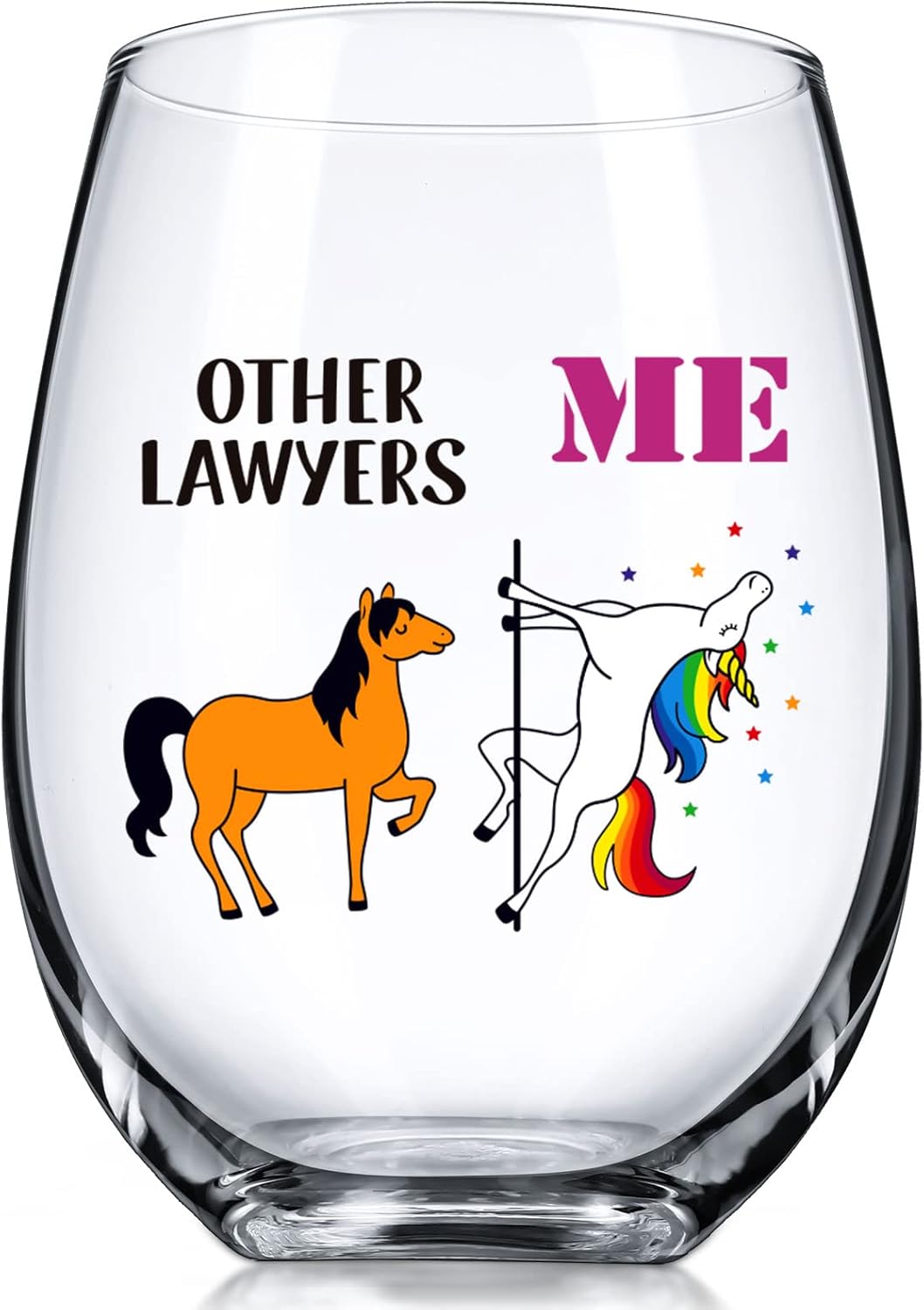 Other Lawyers Me Unicorn Teacher Gift Stemless Wine Glass