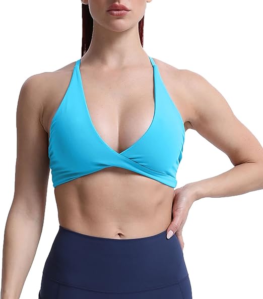 Aoxjox Women's Workout Sports Bras Fitness Backless Padded Sienna Low