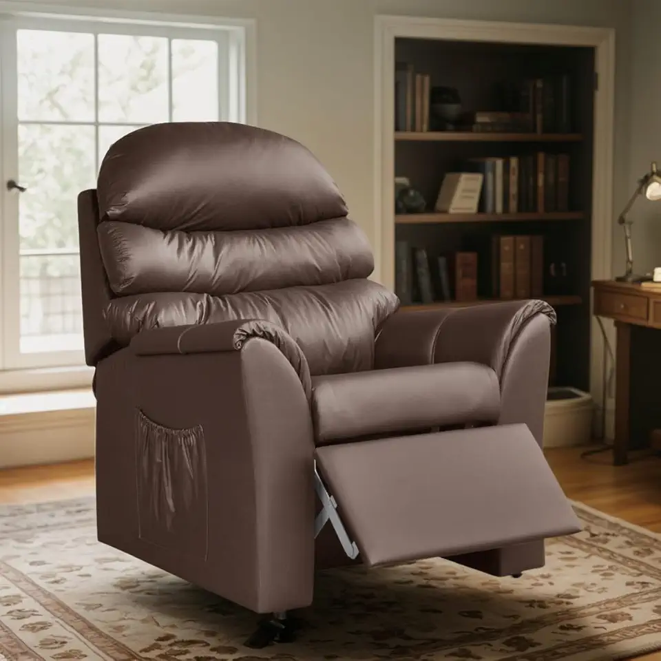 Poltrona Hospitalar Reclinável do Papai com Encosto para Descanso Corano Marrom Sala Quarto Top Sofas