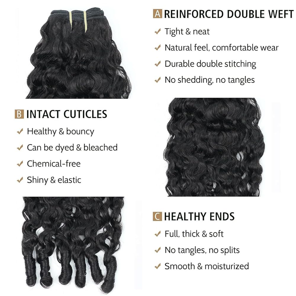 Burmese Curly Wave Bundles Human Hair Capelli Veri Tessitura Human Hair Extensions Capelli Umani Natural Black 100g/PC 300G Double Weft 3 Bundles for Women 28 30 32 Pollici