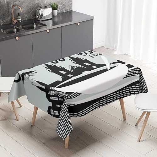 Pancarta de café sobre fondo de Praga, paisaje vector Manteles De Mesa de picnic, decoración de mesa, 54 x 54 pulgadas