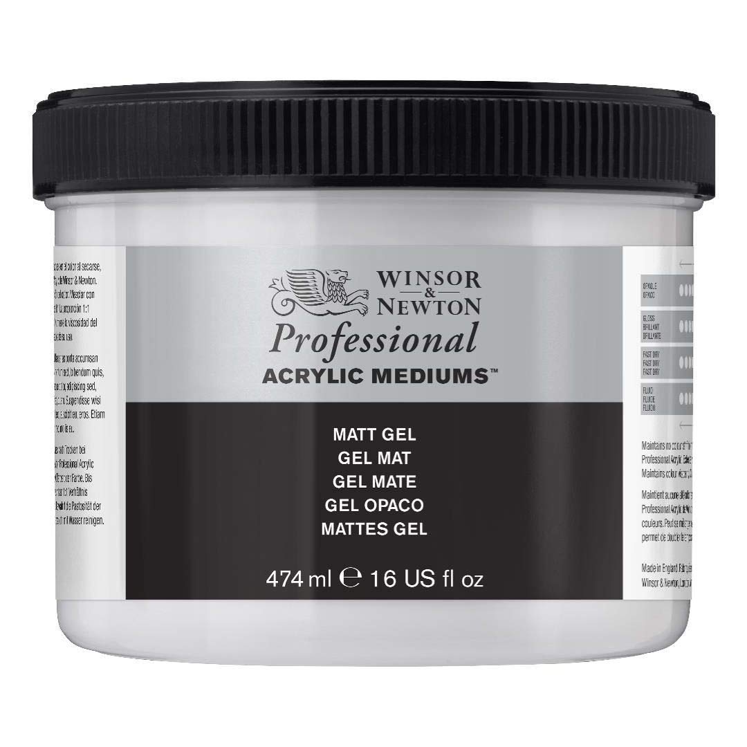 Winsor & Newton Professional Acrylic Medium- Matt Gel- Jar of 474 ML