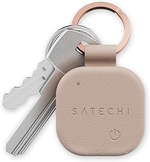 ST-LKCFR Satechi FindAll Key Chain, Supports Search Function, Wireless Charging, Anti-Lost Tracker, Misplace Notification, Alerts for iPhone, iPad, Mac (Desert Rose)