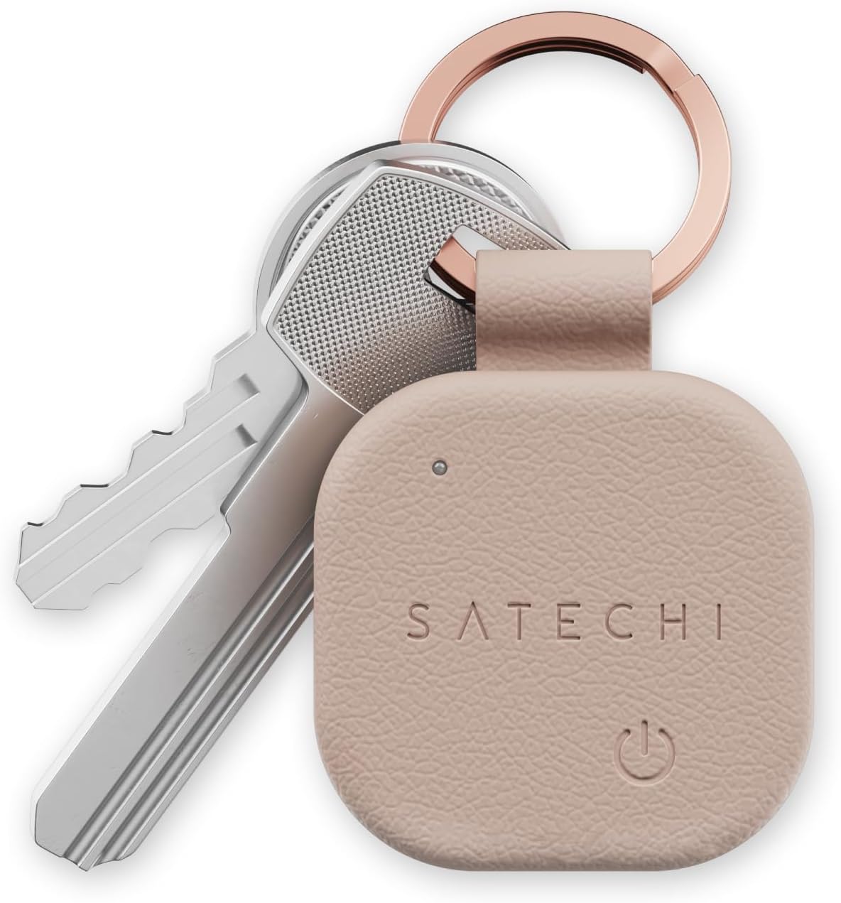 ST-LKCFR Satechi FindAll Key Chain, Supports Search Function, Wireless Charging, Anti-Lost Tracker, Misplace Notification, Alerts for iPhone, iPad, Mac (Desert Rose)