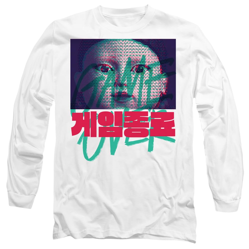 Squid Game Duo Tone Young-HEE Unisex Long Sleeve T Shirt, White, XX-Large