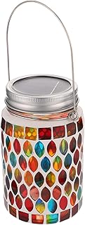 Solar Mosaic Outdoor Solar Lantern with Colorful Container Design for Ga...