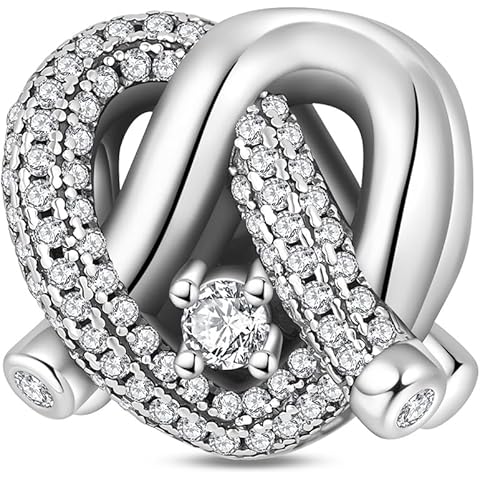 S925 Sterling Silver Charm for Pandora Bracelet, Dainty Bead Charm Pendant for Wome...