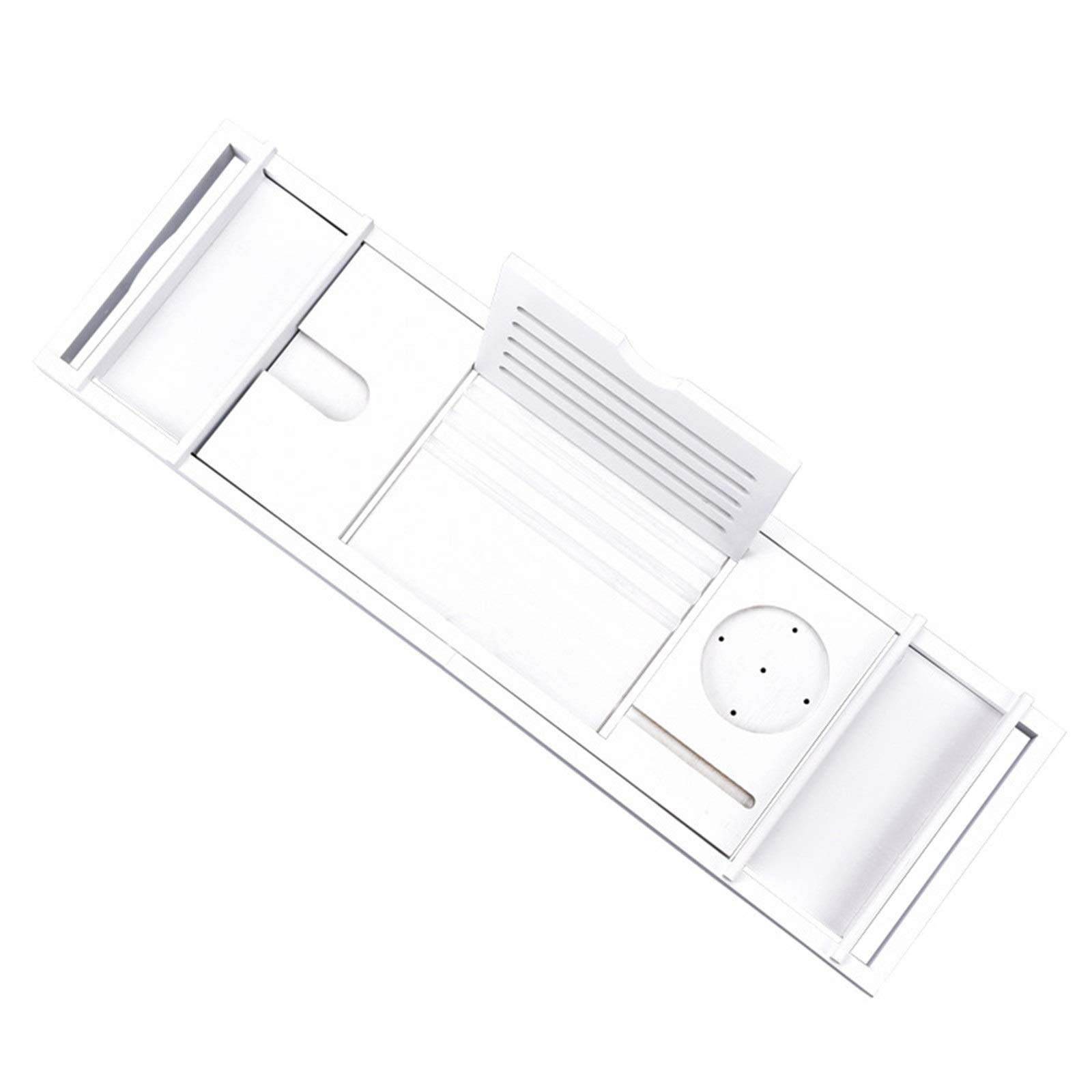 Rejilla para bañera Bandeja telescópica Antideslizante para bañera Se Adapta a la mayoría de los tamaños de baño (Color : White Size : 75x23cm)